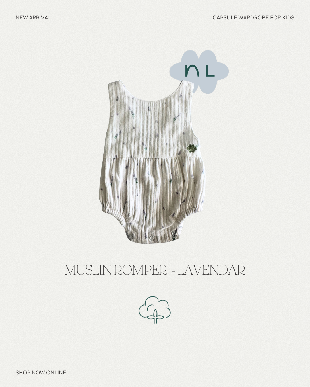 Lavender Muslin Romper