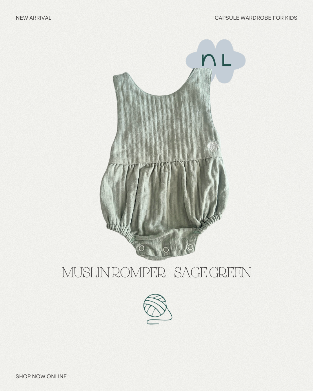 Sage Muslin Romper