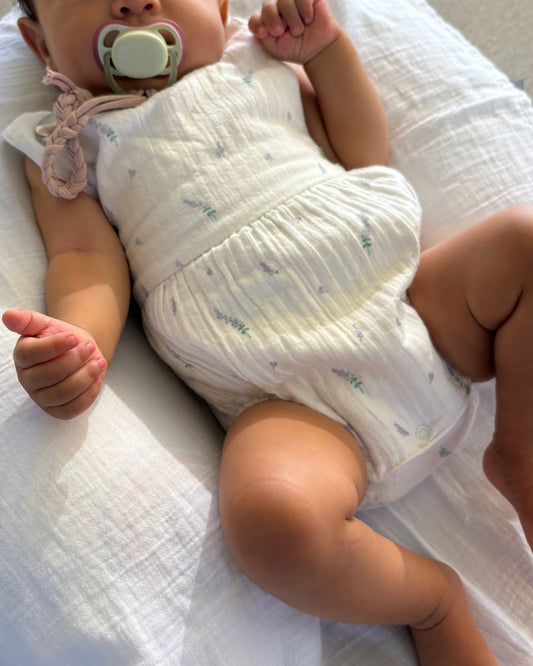 Lavender Muslin Romper