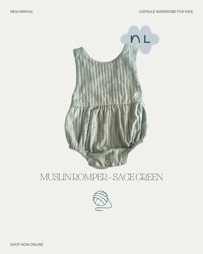 Sage Muslin Romper